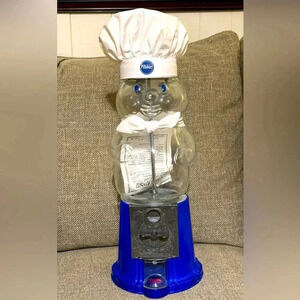 VTG 25th Anniversary Pillsbury Doughboy Co. 18” Gumball Coin Machine Blue/White